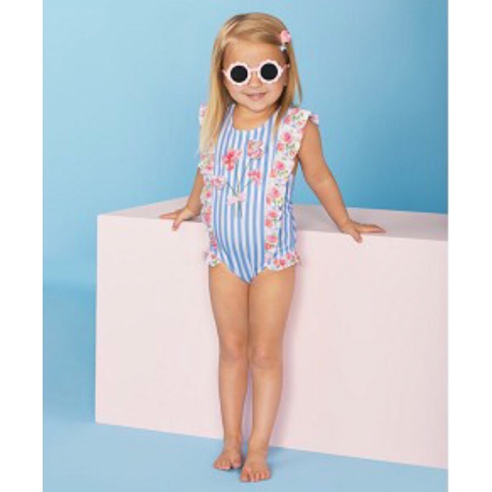 Mud Pie | rosebud striped girls swimsuit